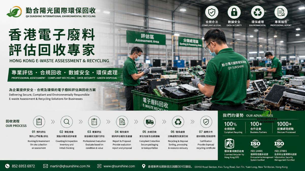香港电子废料评估回收-勤合阳光国际环保回收