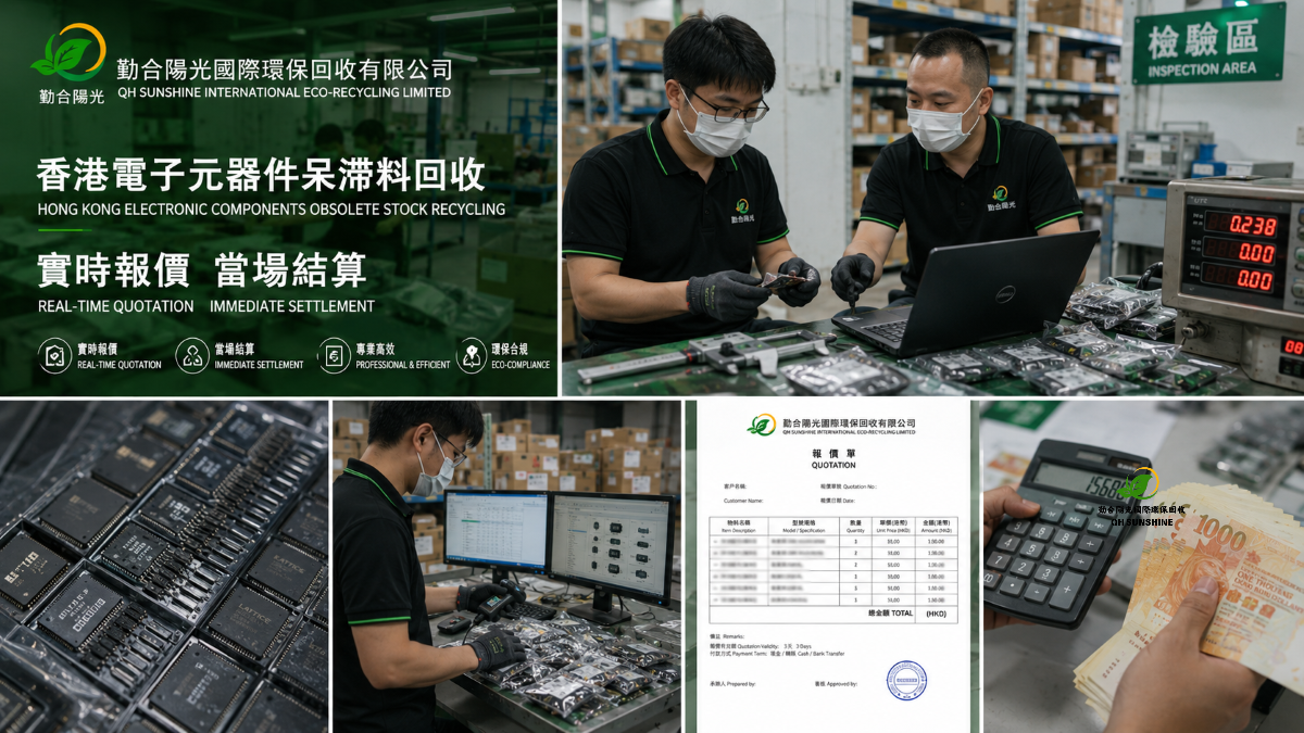 香港电子元器件呆料回收-勤合阳光国际环保回收
