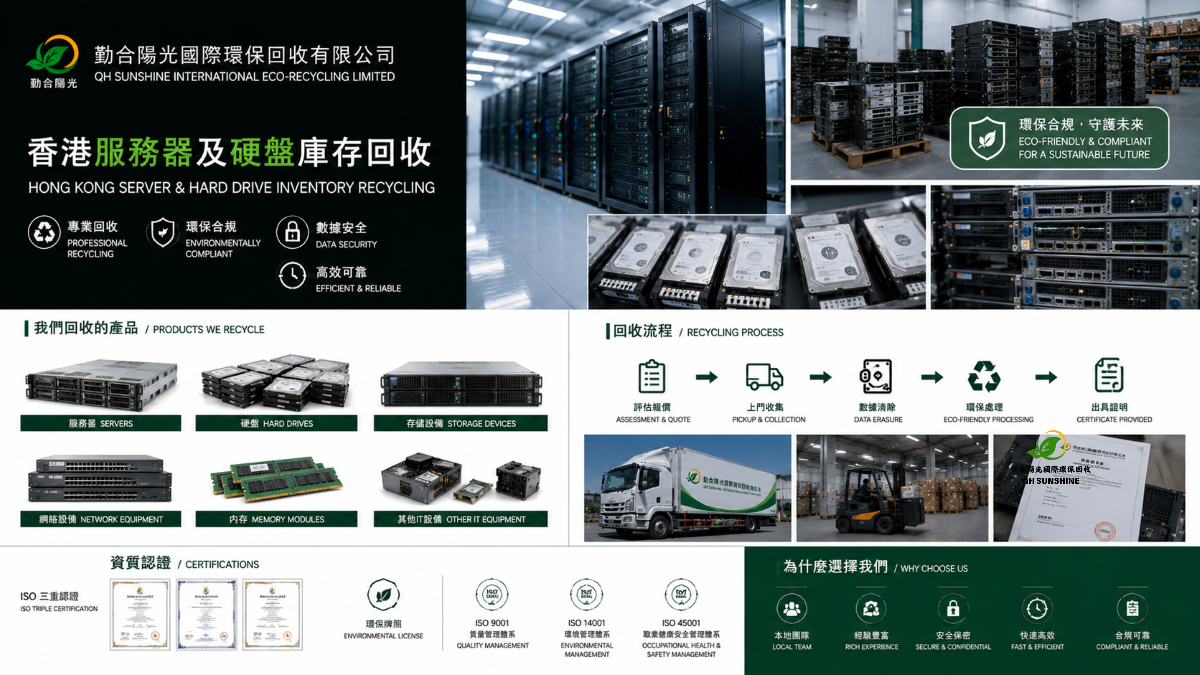 香港服务器硬盘回收-勤合阳光国际环保回收